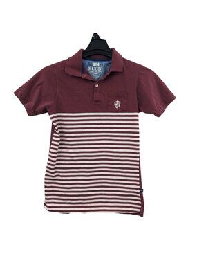 Striped Polo Shirt Preppy Ivy League Collegiate Casual Retro Short Sleeve Small